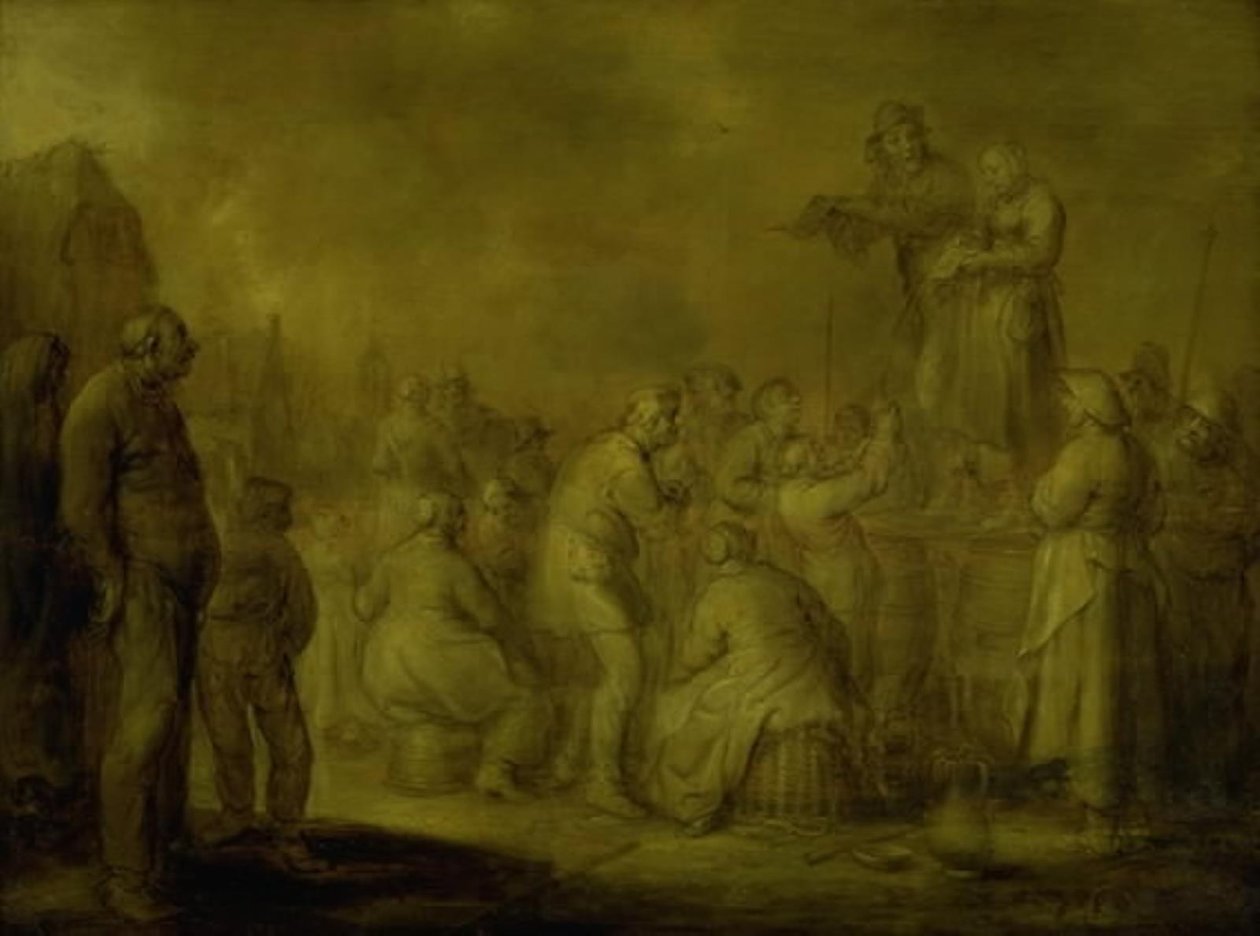 Straßensänger von Adriaen Pietersz. van de Venne