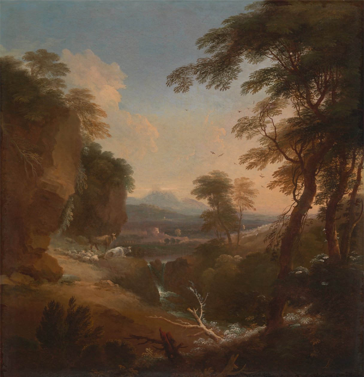 Landschaft mit fernen Bergen, ca. 1698 von Adriaen van Diest