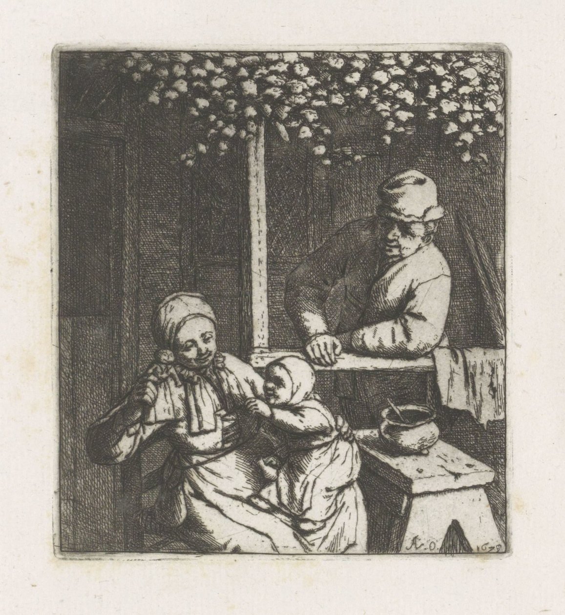 Kind greift nach einer Puppe von Adriaen van Ostade