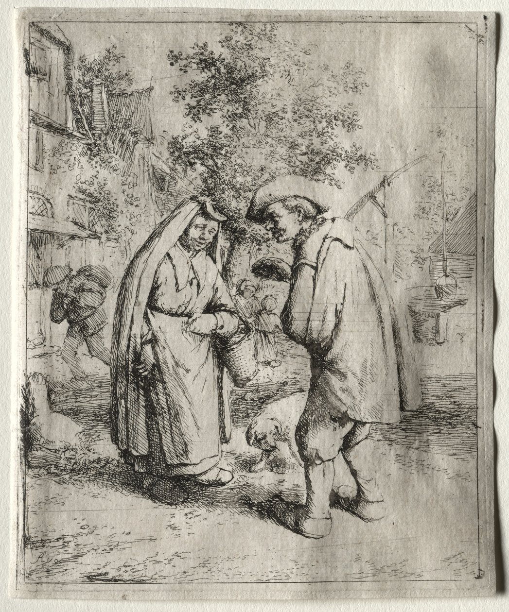 Mann im Gespräch mit einer Frau von Adriaen van Ostade