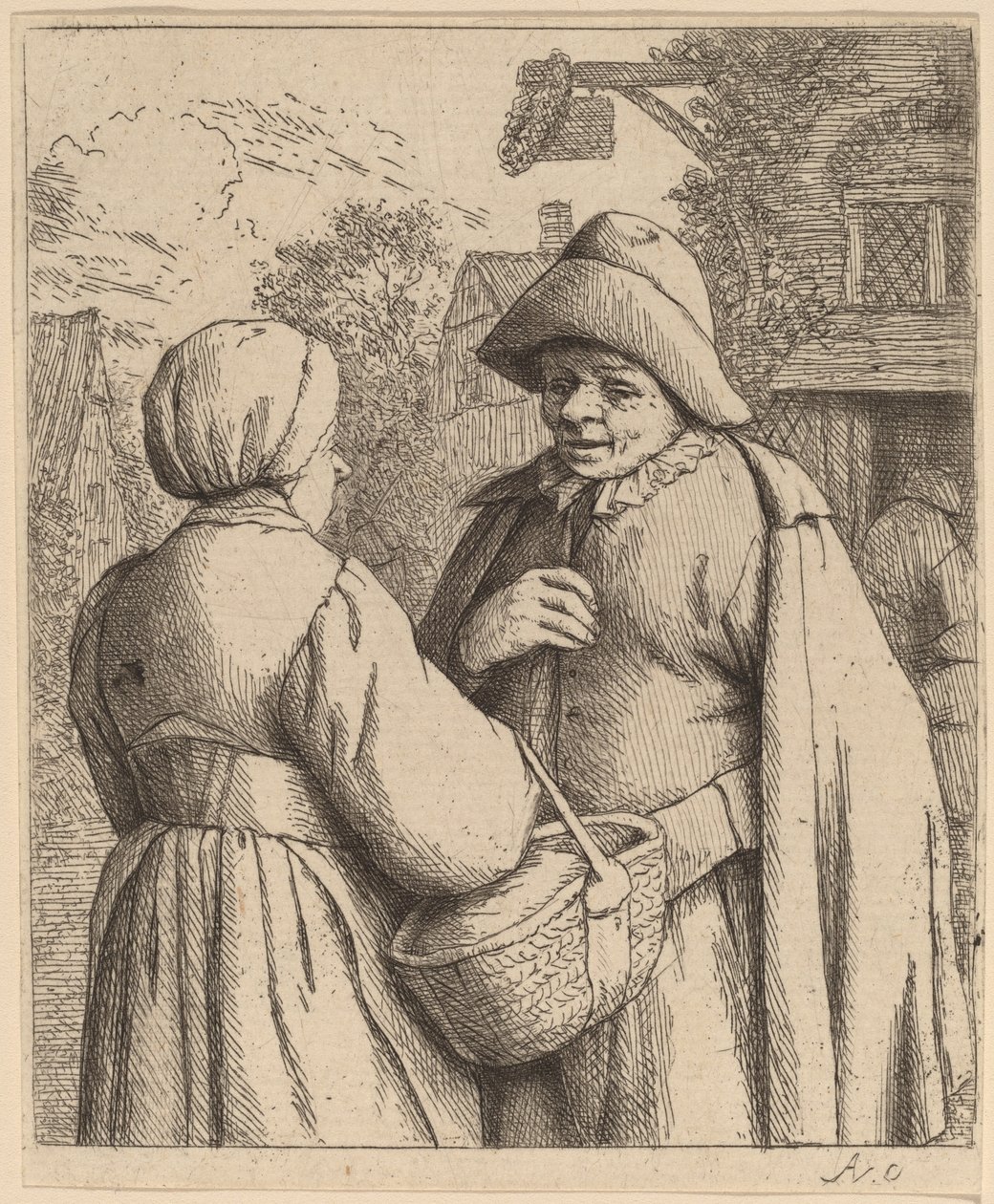 Mann und Frau im Gespräch von Adriaen van Ostade