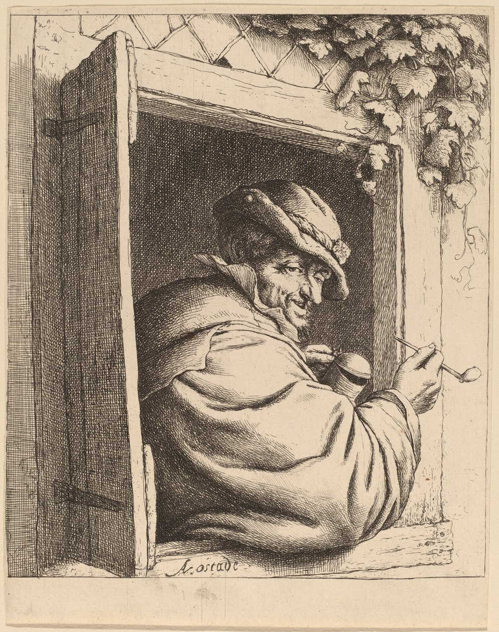 Raucher am Fenster von Adriaen van Ostade