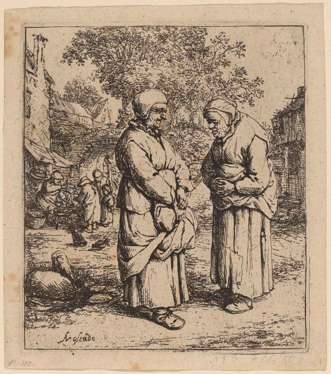 Zwei Klatschbasen von Adriaen van Ostade