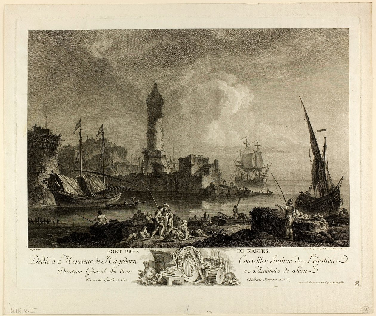 Hafen bei Neapel von Adrian Zingg