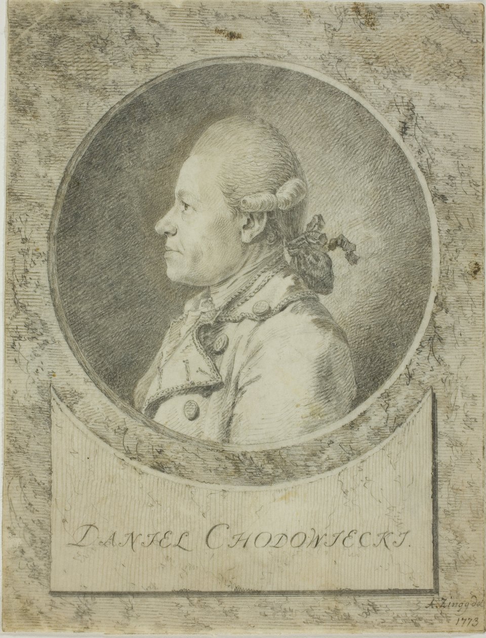 Profil von Daniel Chodowiecki von Adrian Zingg