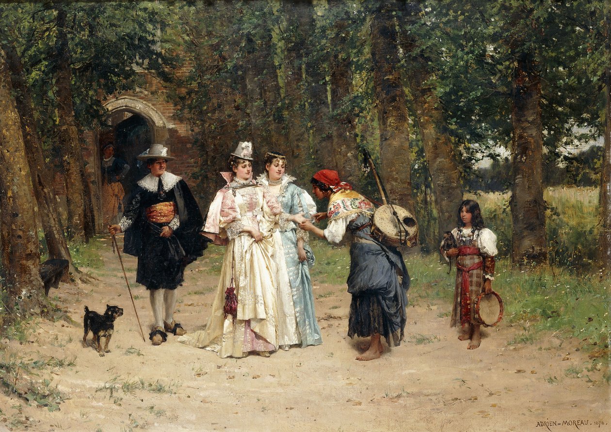 Die Wahrsagerin, 1878 von Adrien Moreau