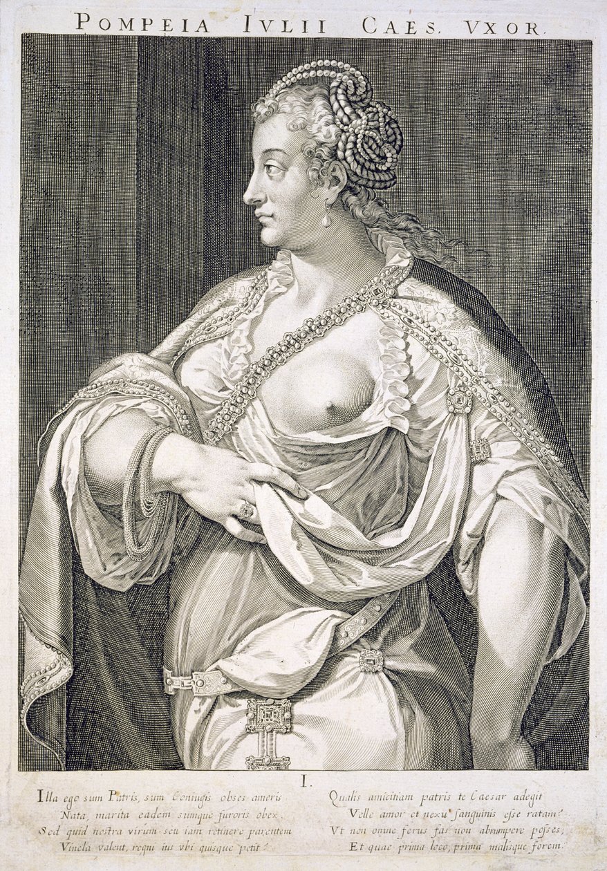 Pompeia (gest. 122 n. Chr.) Ehefrau von Julius Caesar von Aegidius Sadeler or Saedeler