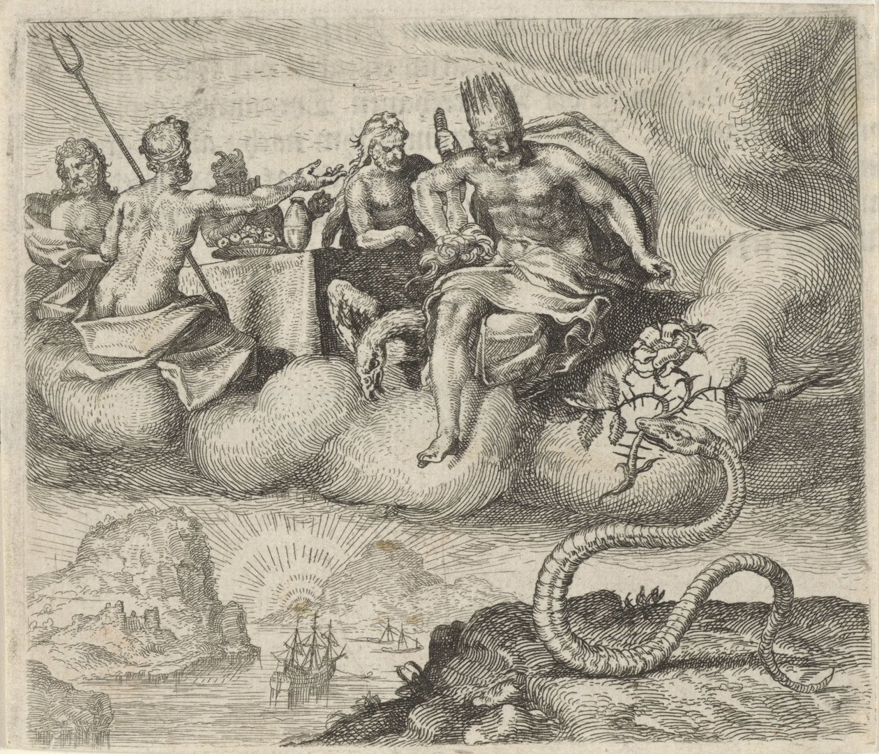 Fabel von Jupiter und der Schlange von Egidius  Sadeler (II)