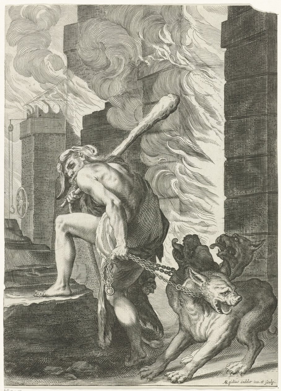 Herkules und Cerberus von Egidius  Sadeler (II)