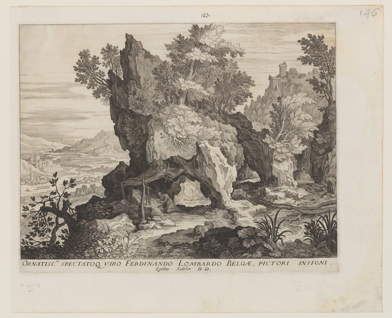 Felsige Landschaft mit St. Hieronymus von Aegidius Sadeler II