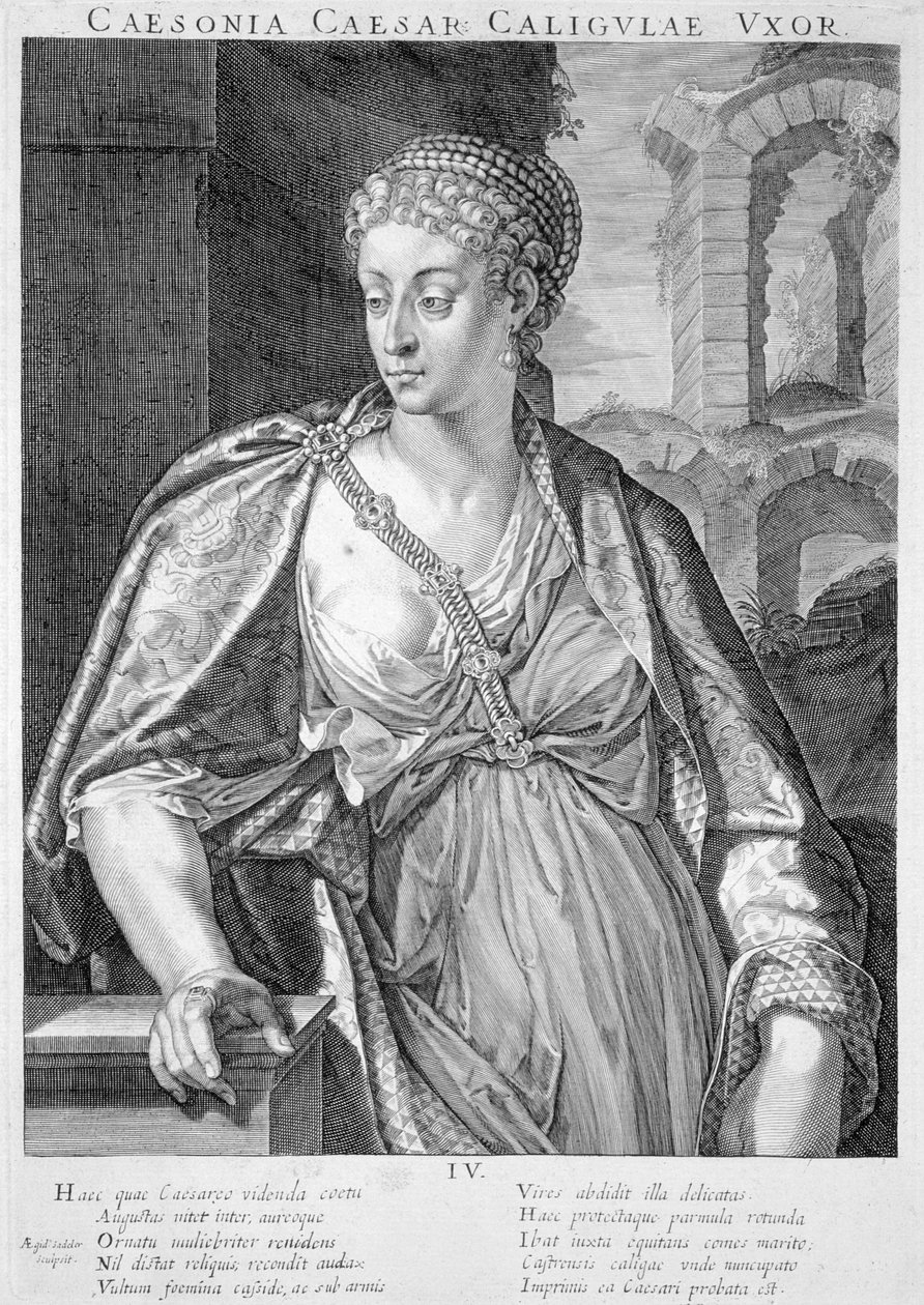 Caesonia, Frau von Caligula von Aegidius Sadeler or Saedeler
