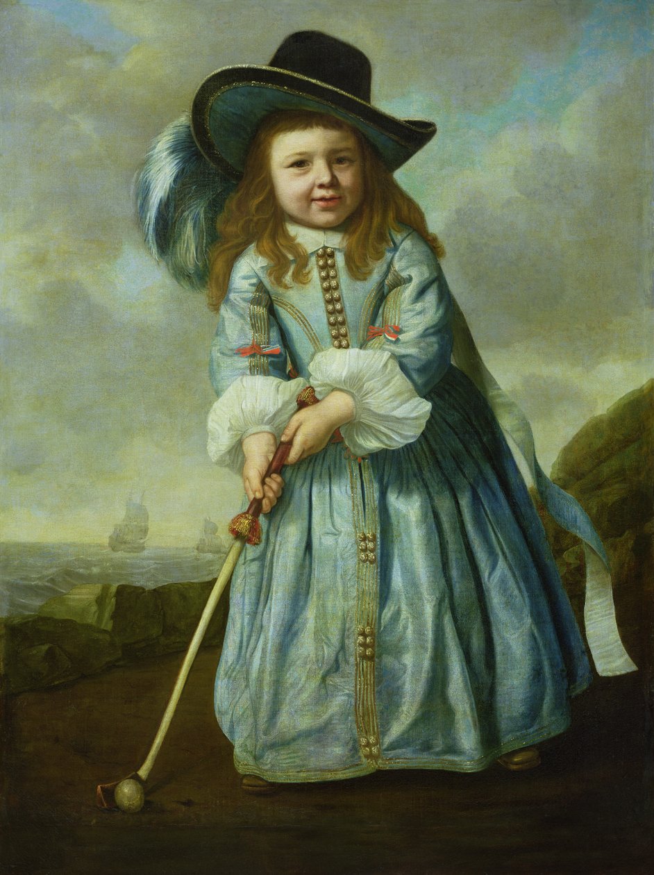 Kind spielt Golf von Aelbert Cuyp