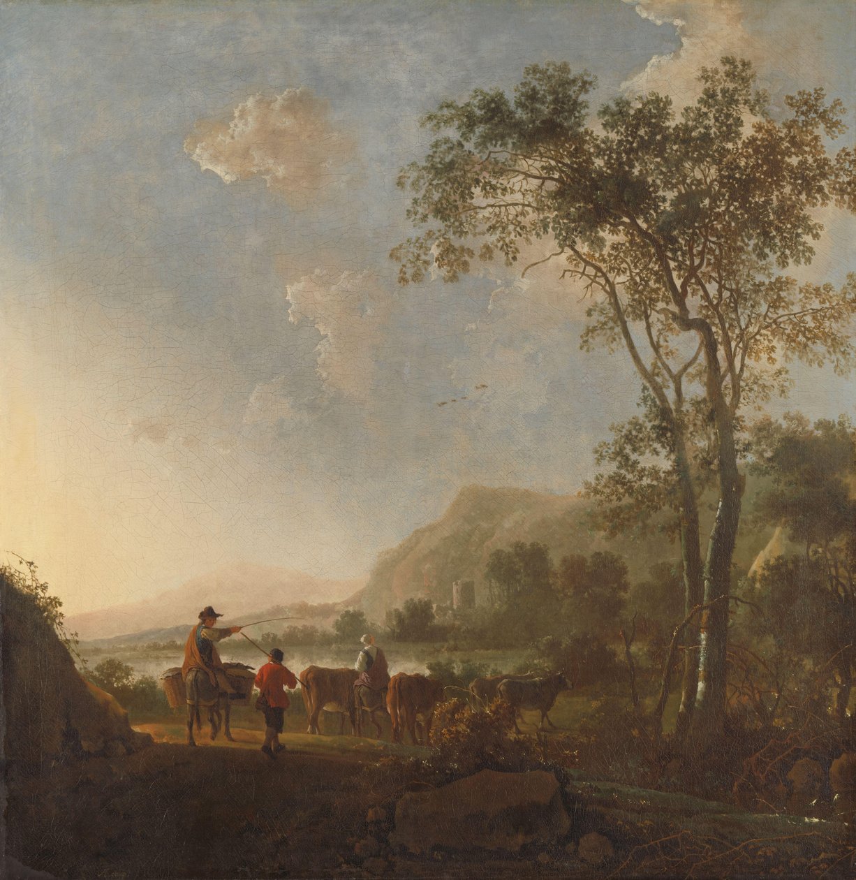 Landschaft mit Hirten und Vieh von Aelbert Cuyp (follower of)