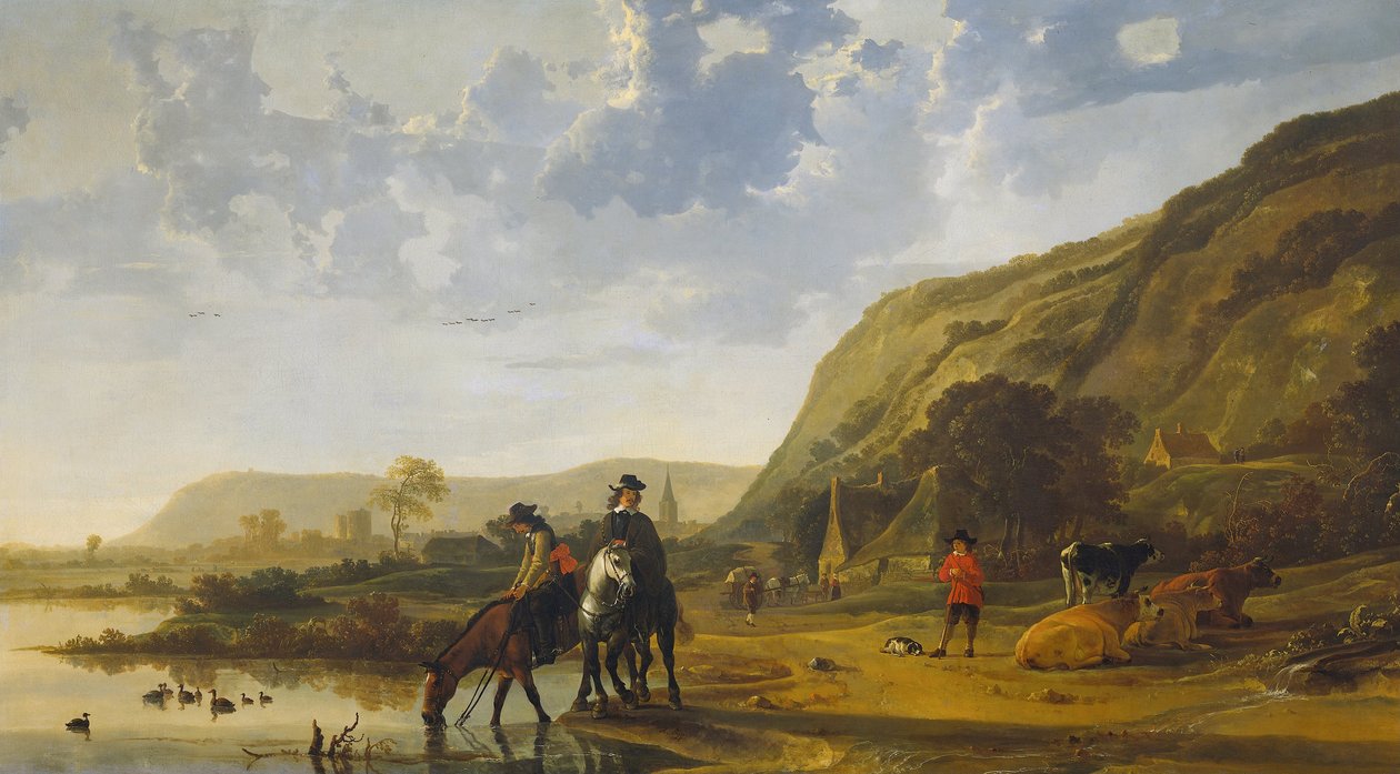 Flusslandschaft mit Reitern, 1655 von Aelbert Cuyp