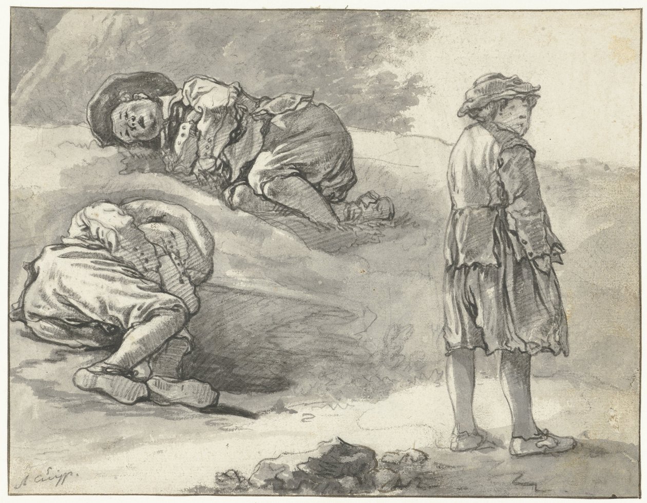 Drei Studien eines kleinen Hirten von Aelbert Cuyp