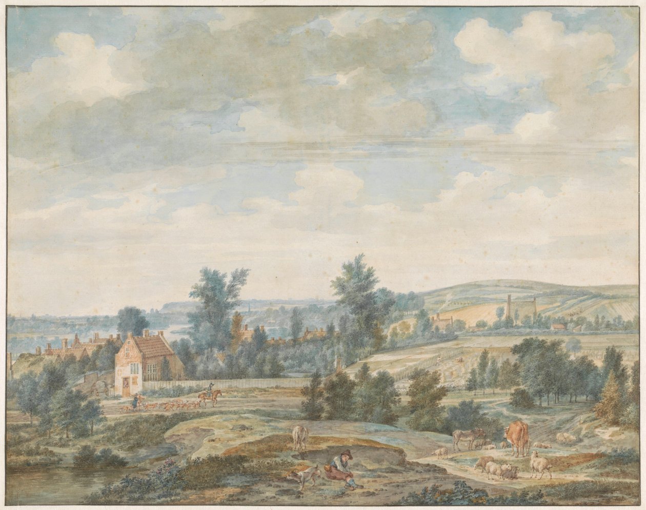 Ansicht von Middachten und Dieren von Aert Schouman