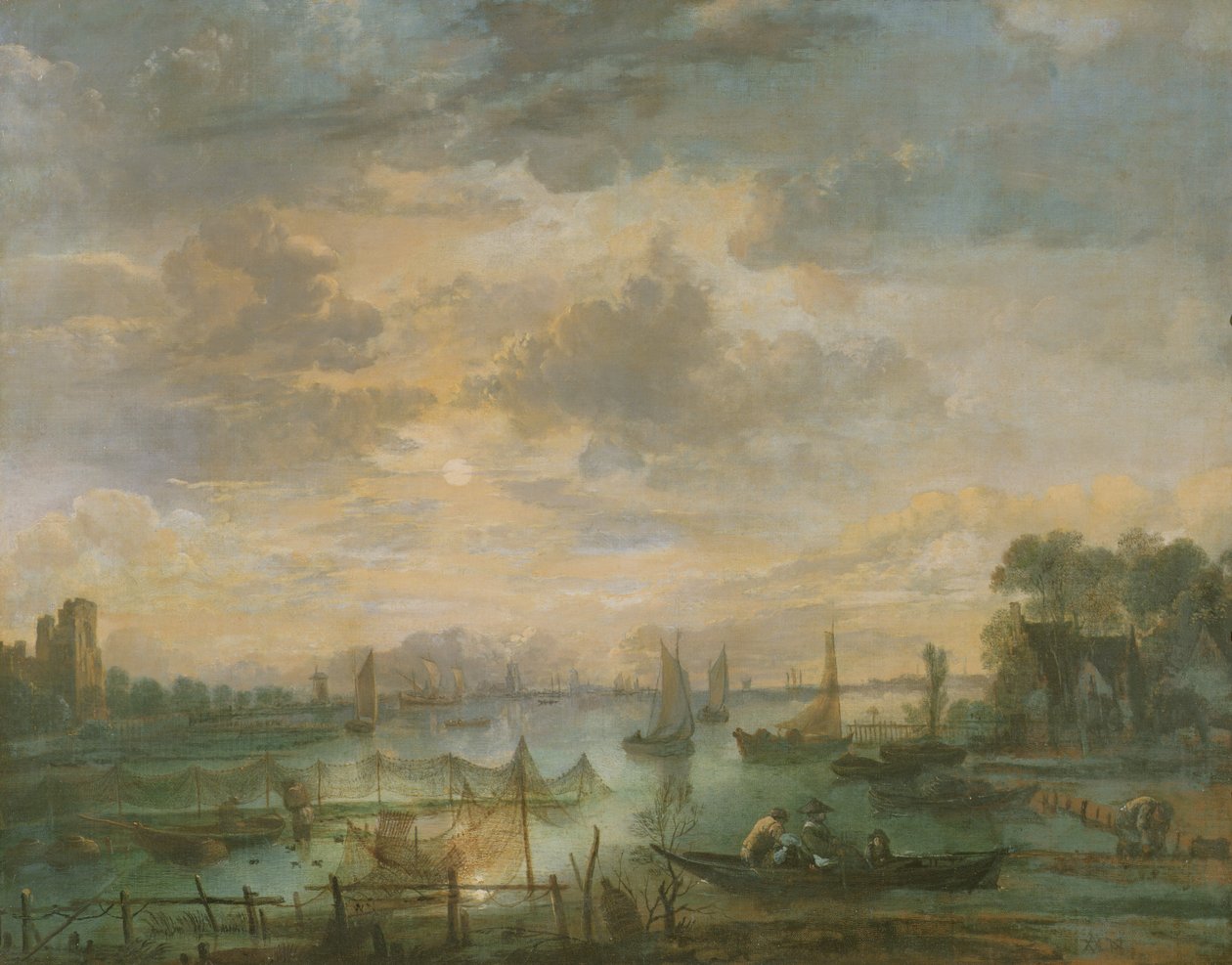 Mondlichtszene mit Fischern von Aert van der Neer