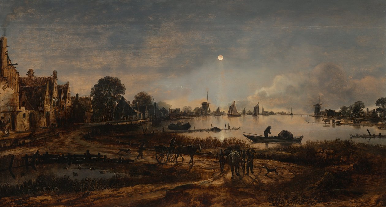 Flussansicht bei Mondschein von Aert van der Neer