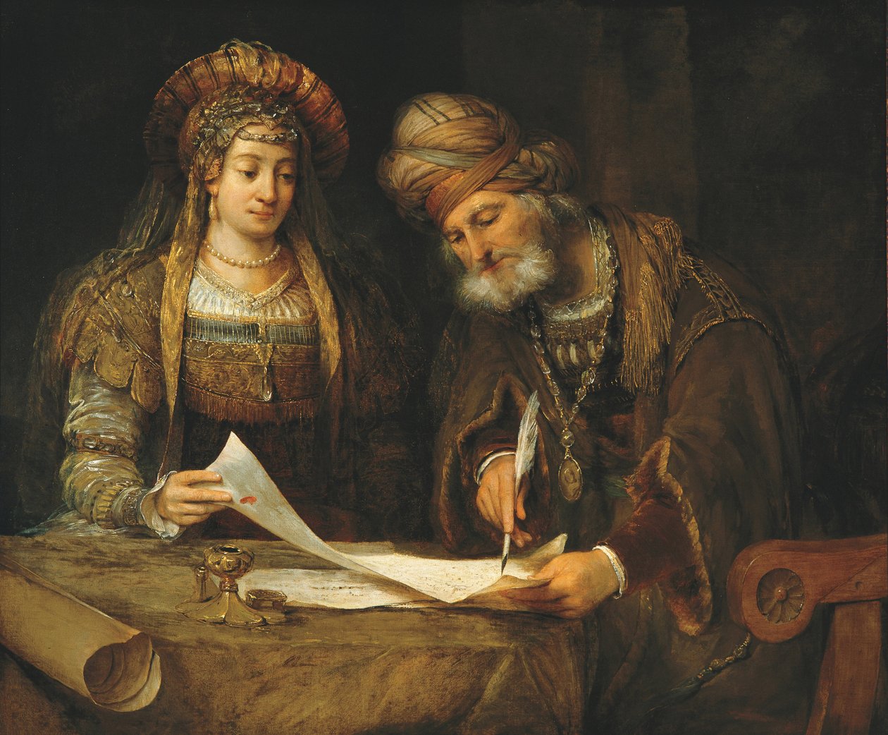 Esther und Mordechai, 1675 von Aernt de Gelder
