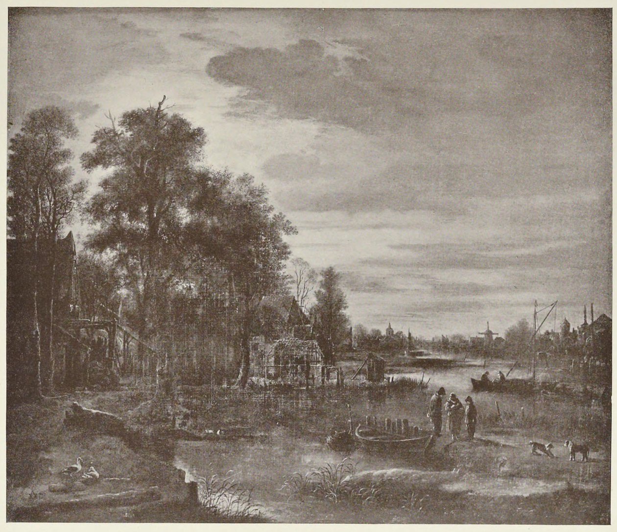 Mondschein Flusslandschaft mit Figuren von Aert van der Neer
