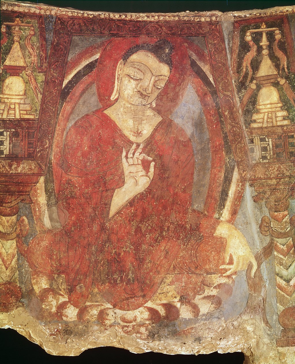 Buddha, sitzend auf einer Lotusblume, 5.-6. Jahrhundert von Afghan School
