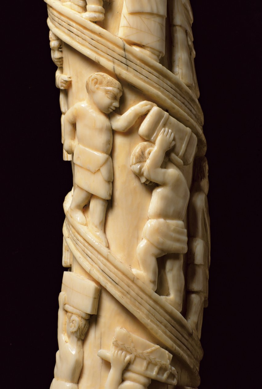 Geschnitzte Stoßzähne, Kongo (Detail) von African
