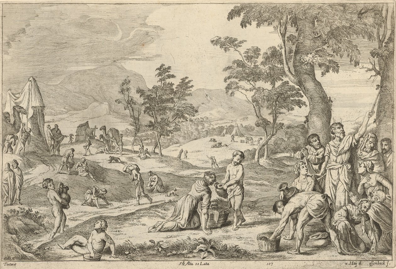 Israeliten sammeln Manna von After David Teniers the Younger