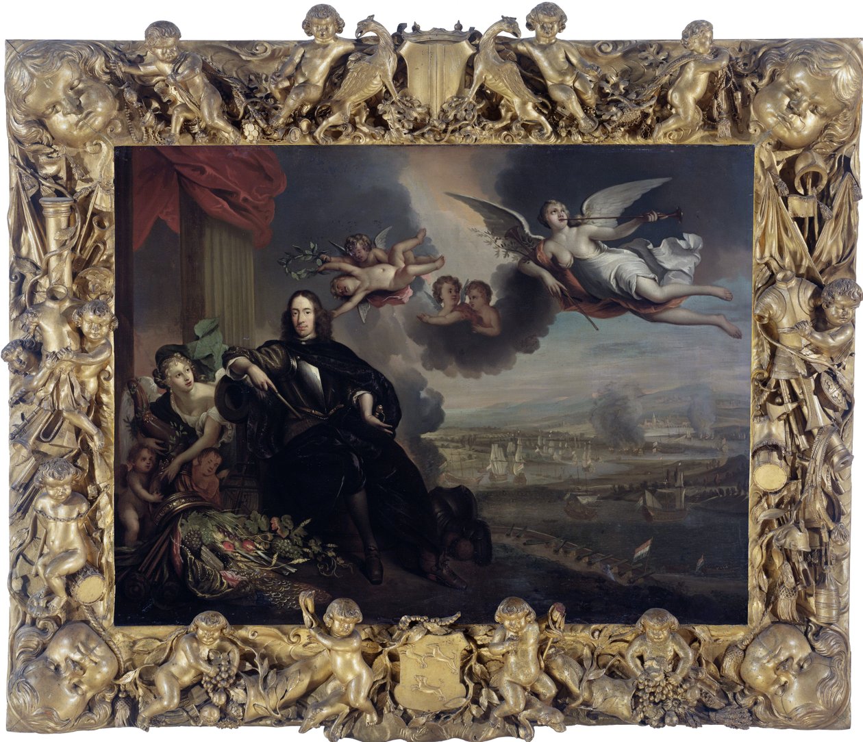 Die Apotheose von Cornelis de Witt, mit dem Überfall auf Chatham im Hintergrund von After Jan de Baen