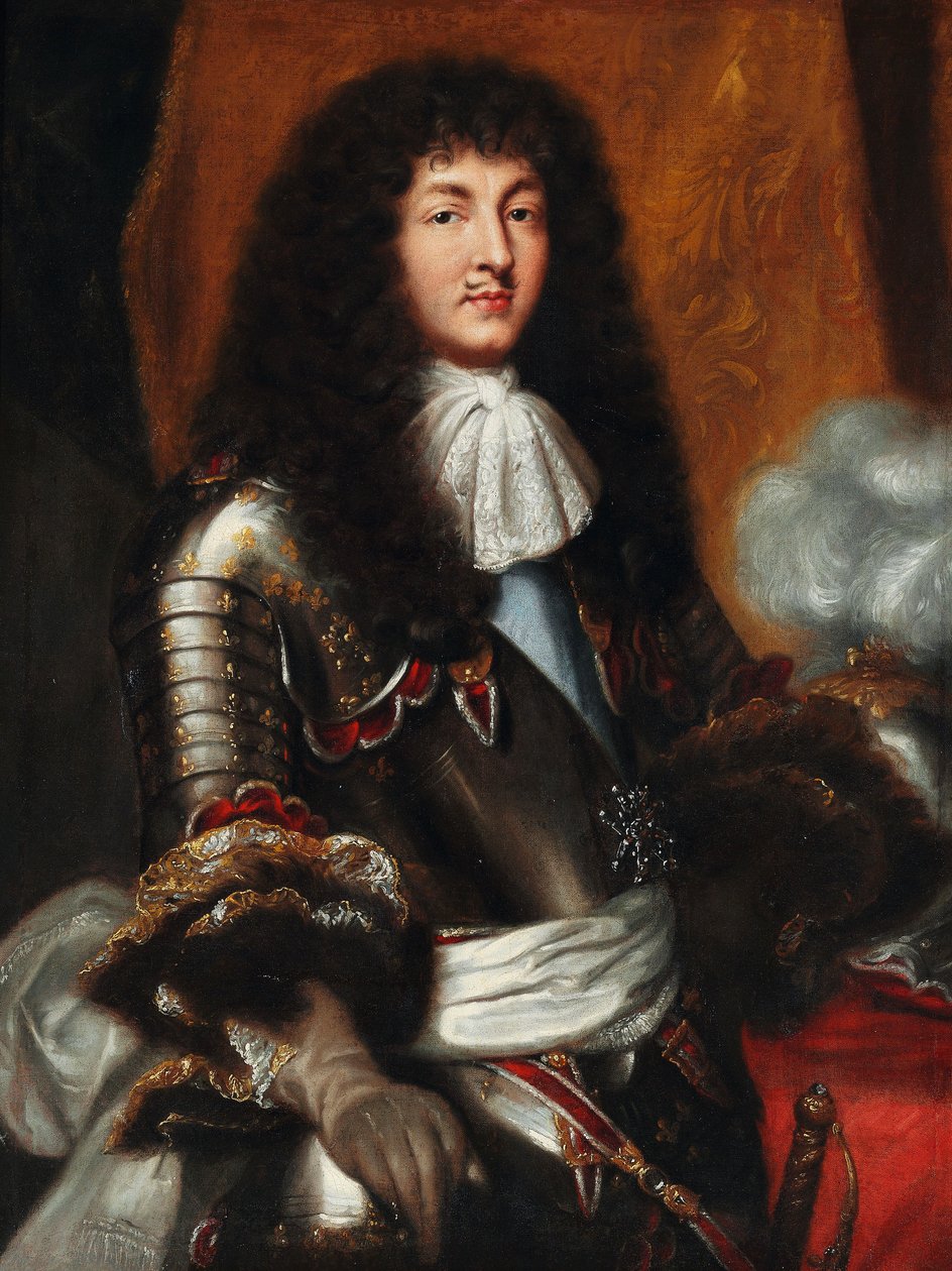 Ludwig XIV. mit dunkler Allongeperücke und Rüstung von Pierre Mignard