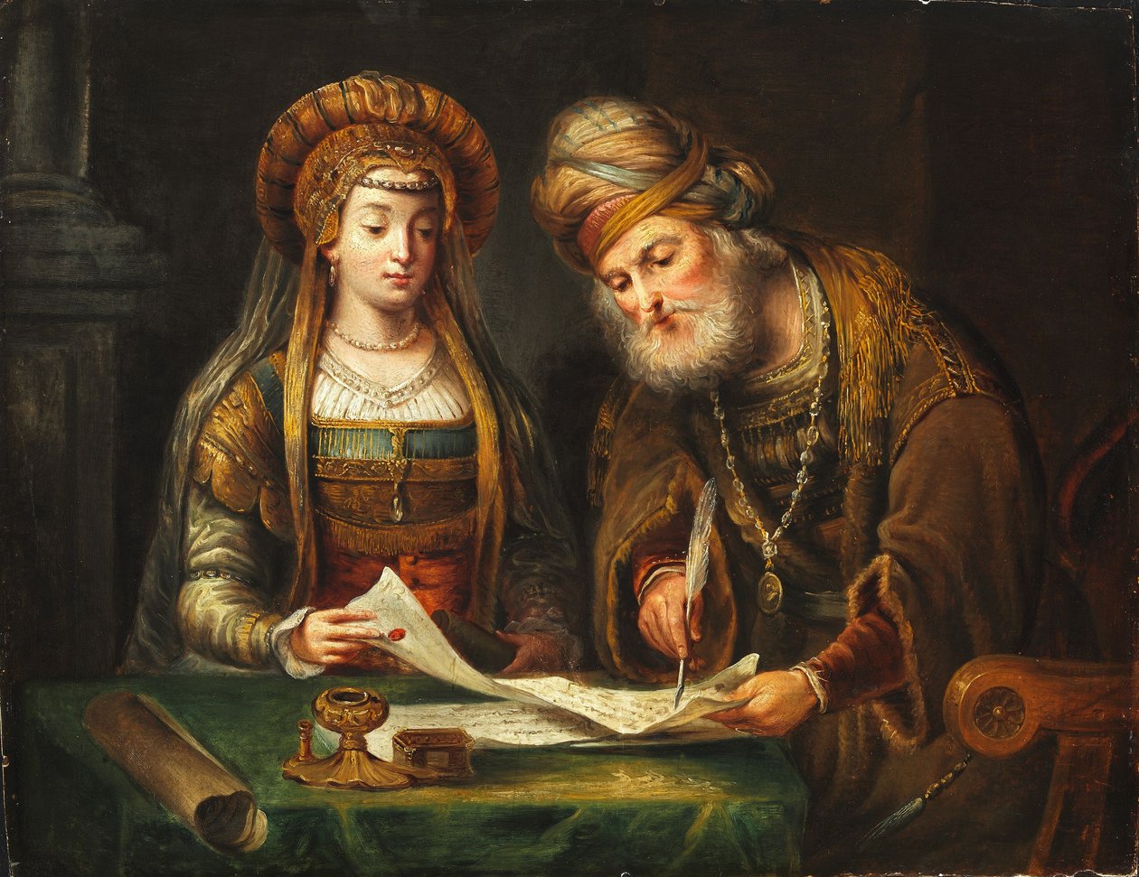 Esther und Mordechai von After Arent de Gelder