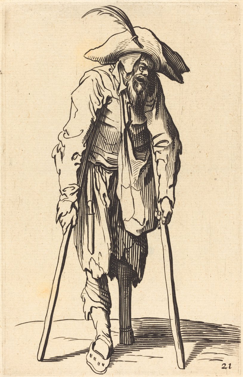 Bettler mit Holzbein von After Jacques Callot