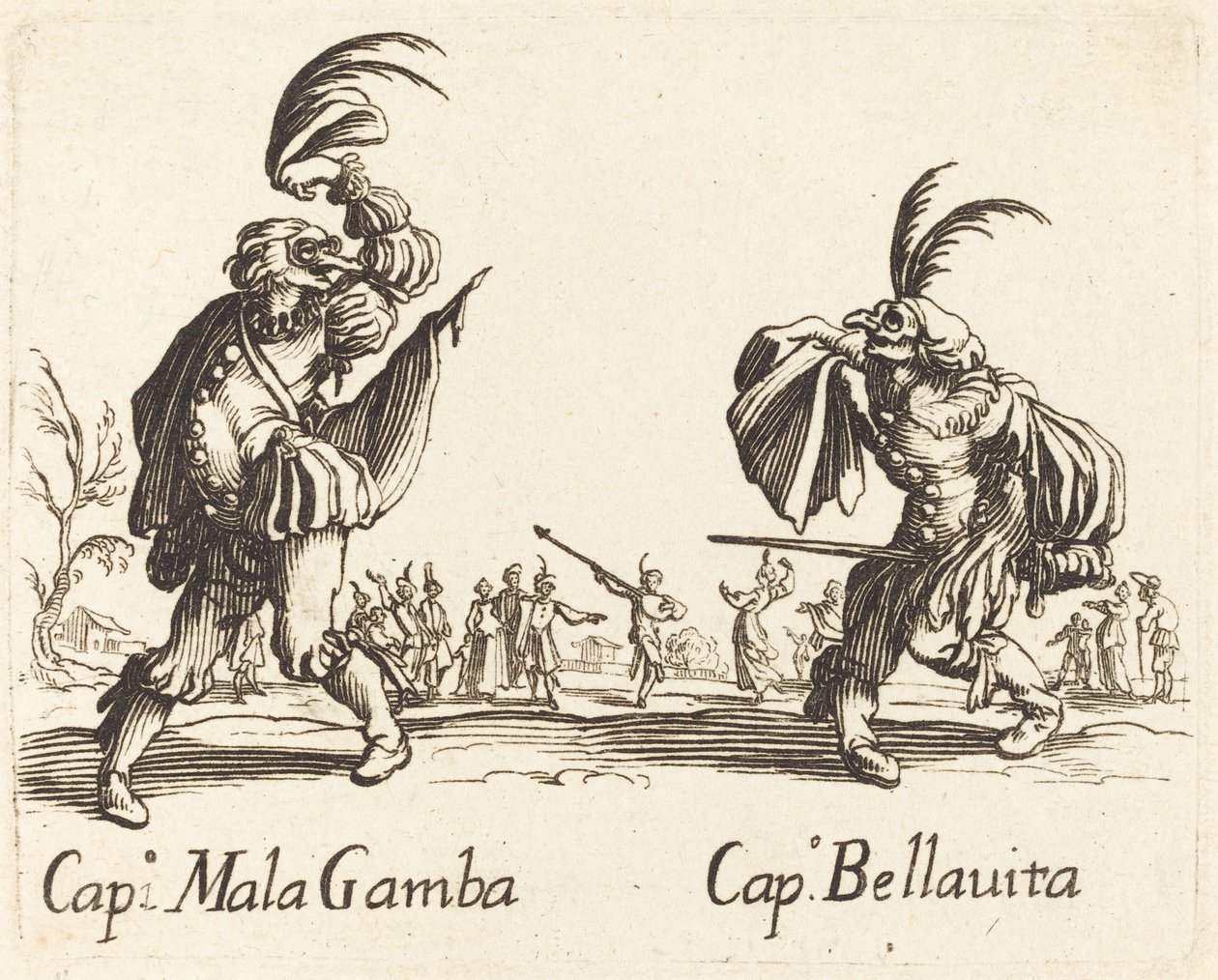 Cap. Mala Gamba und Cap. Bellavita von After Jacques Callot