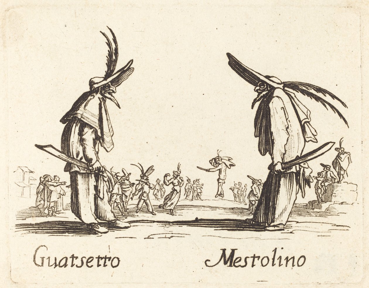 Guatsetto und Mestolino von After Jacques Callot