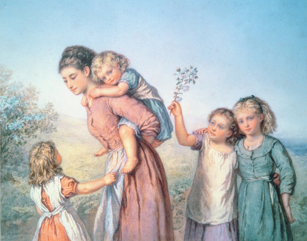 Eine Mutter mit ihren Kindern, 1870 von Agnes Nicholl