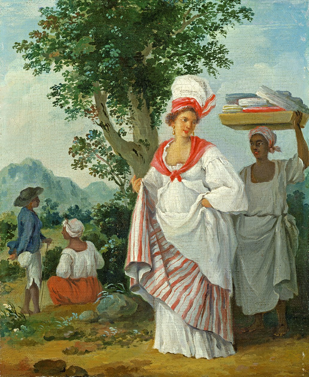 Westindische Kreolin mit ihrem schwarzen Diener, ca. 1780 von Agostino Brunias