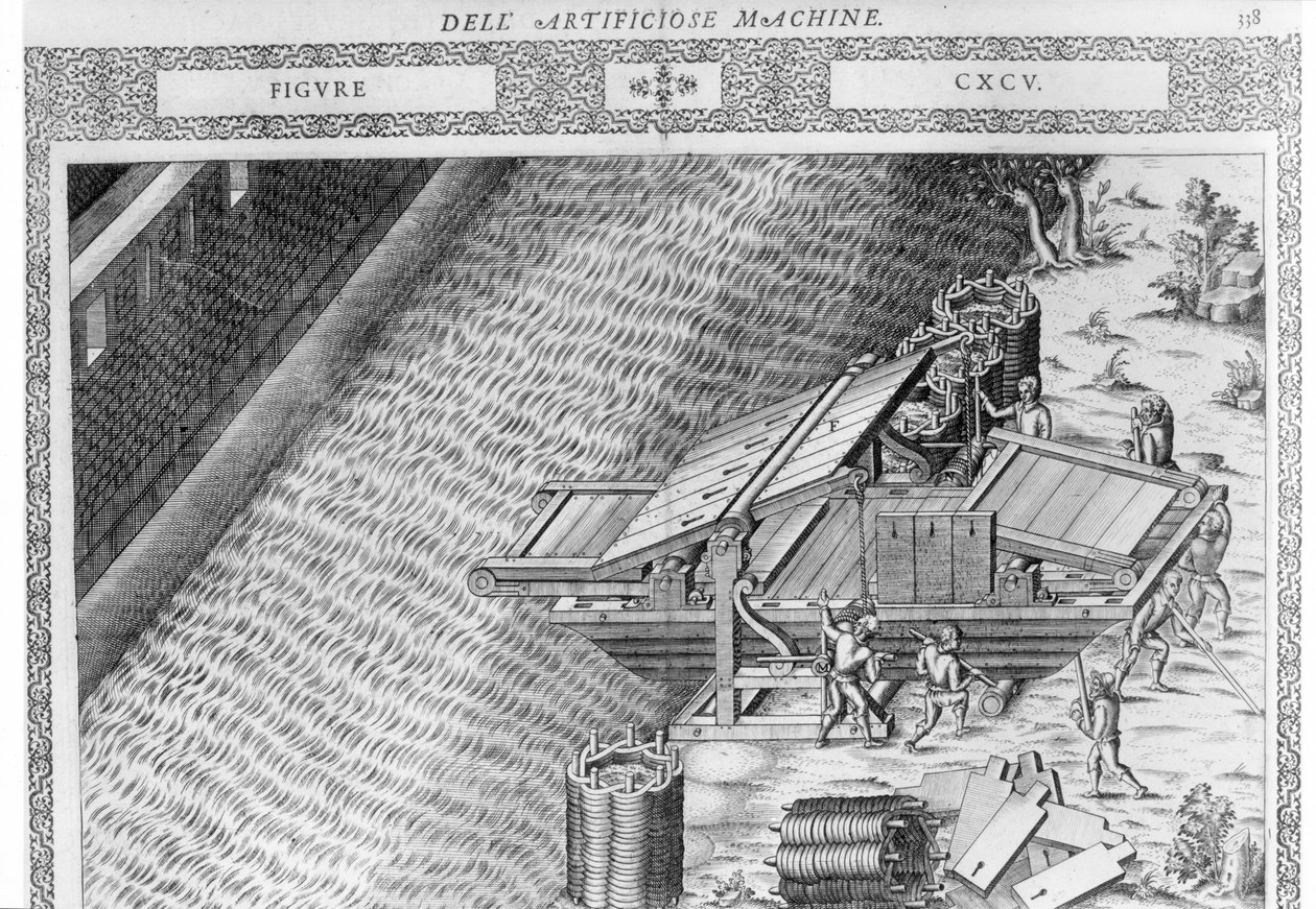 Brücke in Form eines Bootes, Illustration aus 