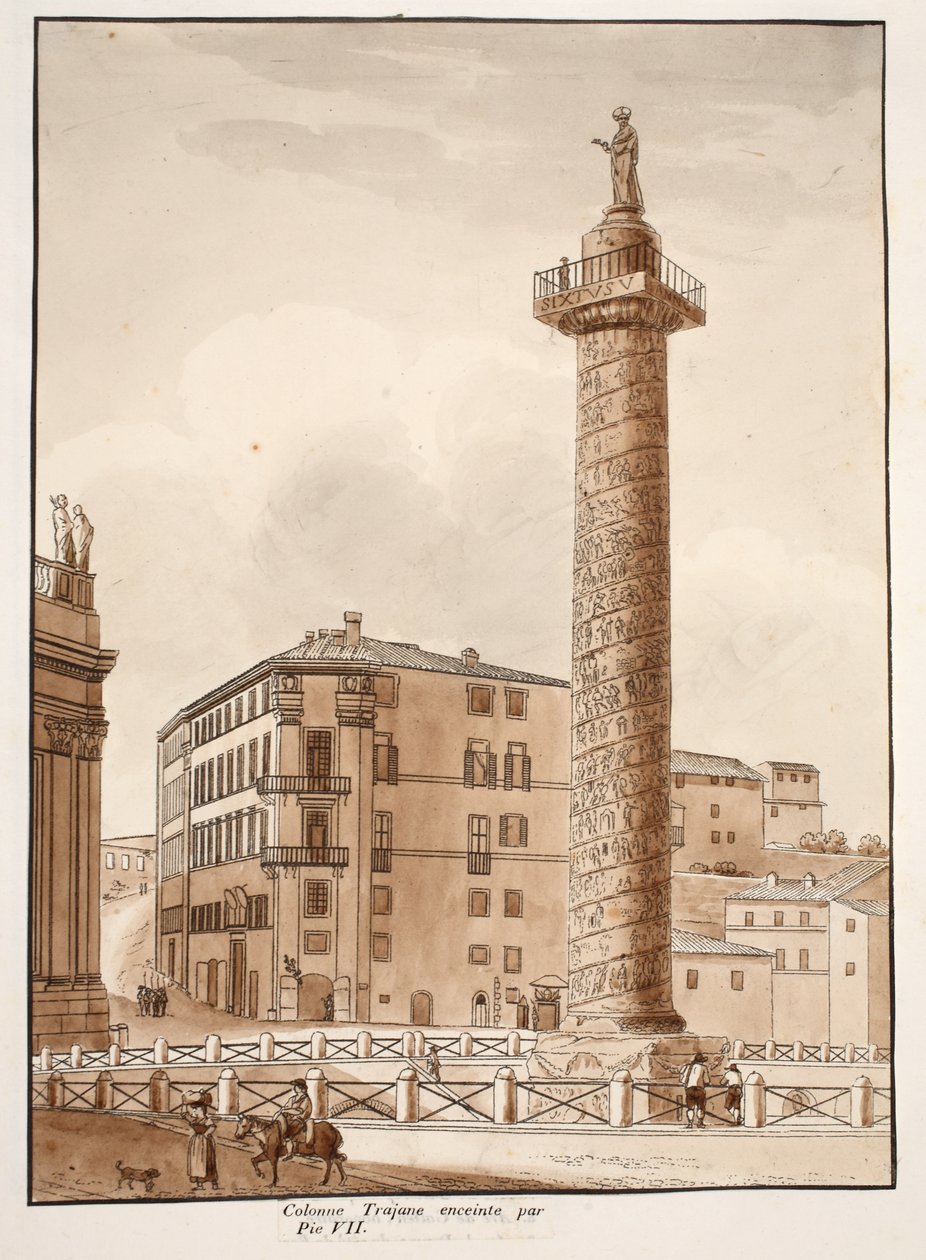 Trajanssäule, umgeben von einem Zaun von Pius VII. von Agostino Tofanelli