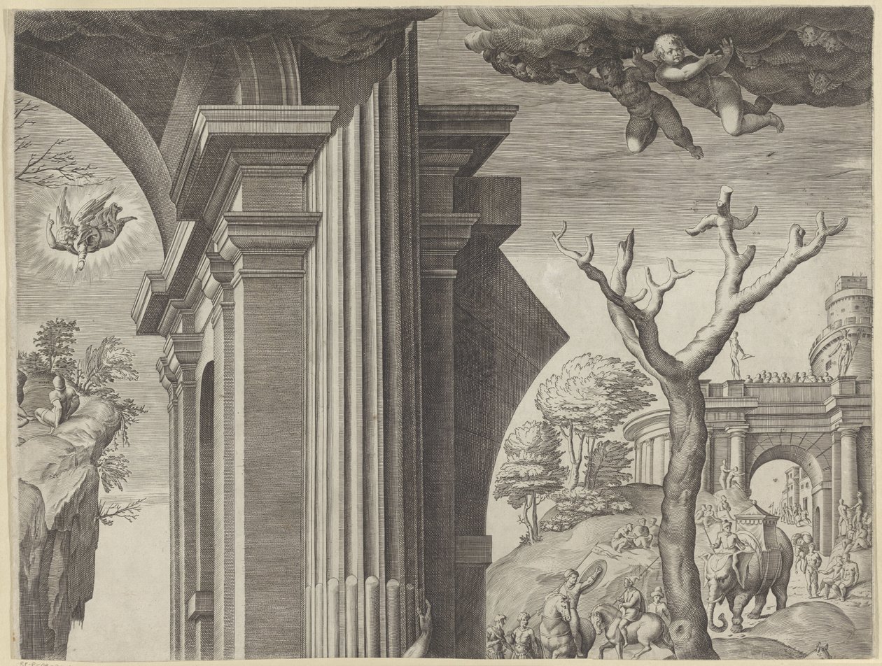 Anbetung durch die Könige (rechter oberer Teil) von Agostino Carracci
