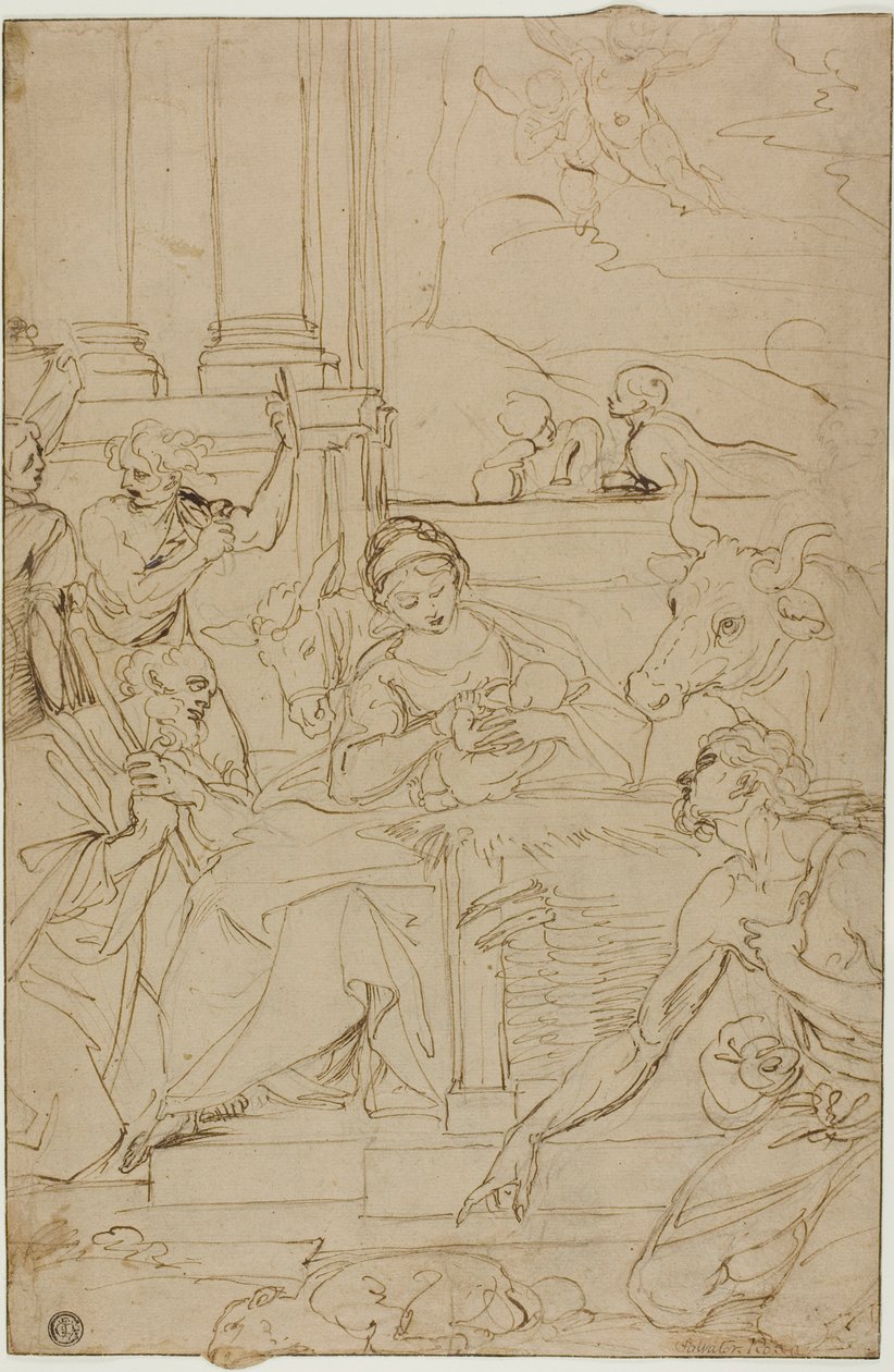 Anbetung der Hirten von Agostino Carracci