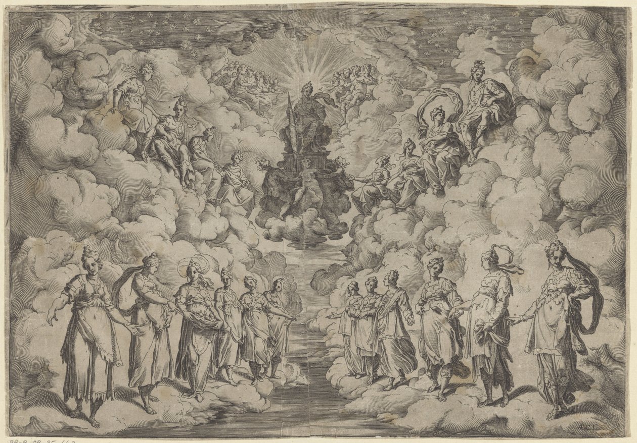 Harmonie der Sphären von Agostino Carracci