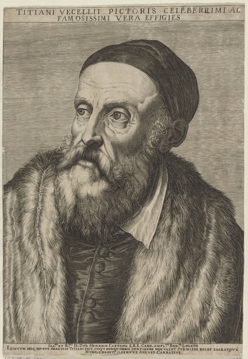 Porträt des Malers Tizian von Agostino Carracci