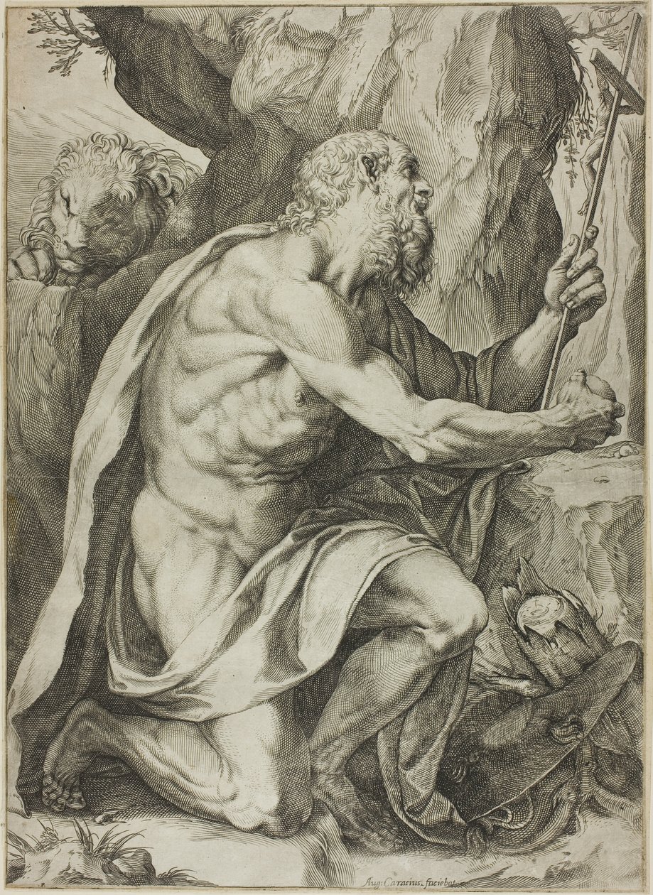 Der heilige Hieronymus in der Buße von Agostino Carracci