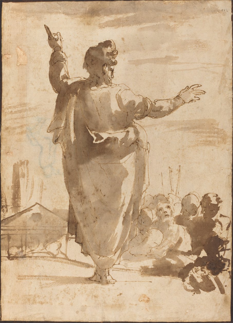 Der heilige Paulus predigt von Agostino Carracci