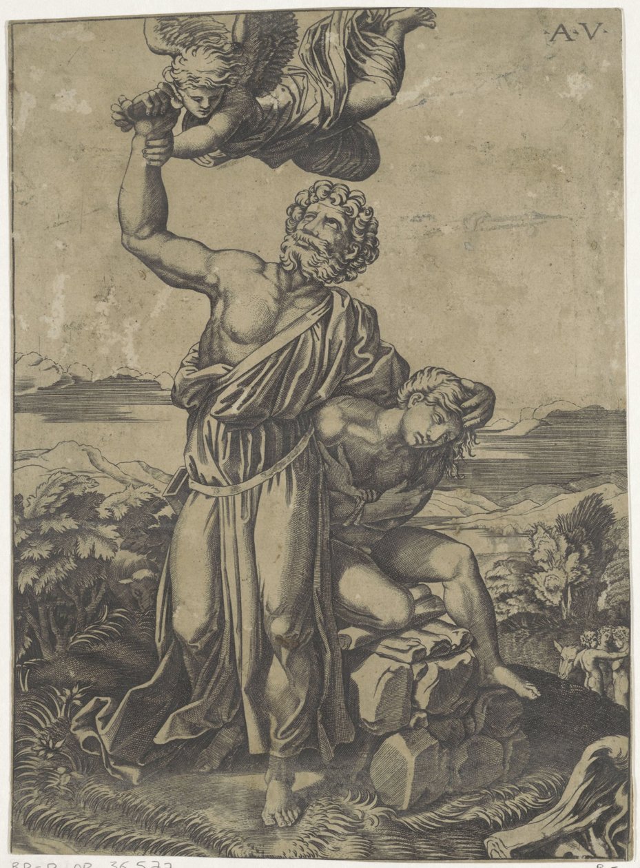Opferung Isaaks von Agostino Veneziano