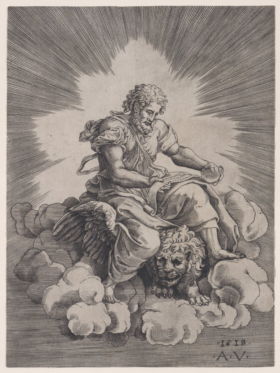 Sankt Markus, datiert 1518 von Agostino Veneziano