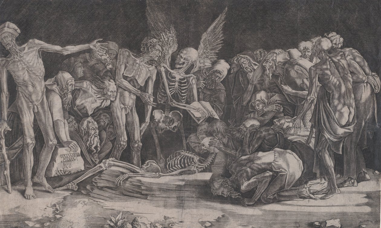 Skelette, datiert 1518 von Agostino Veneziano