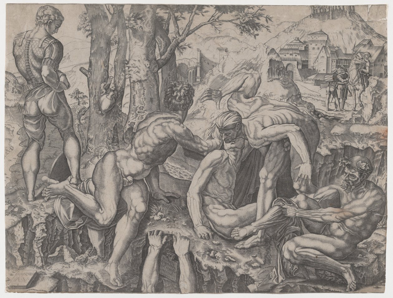 Die Kletterer von Agostino Veneziano