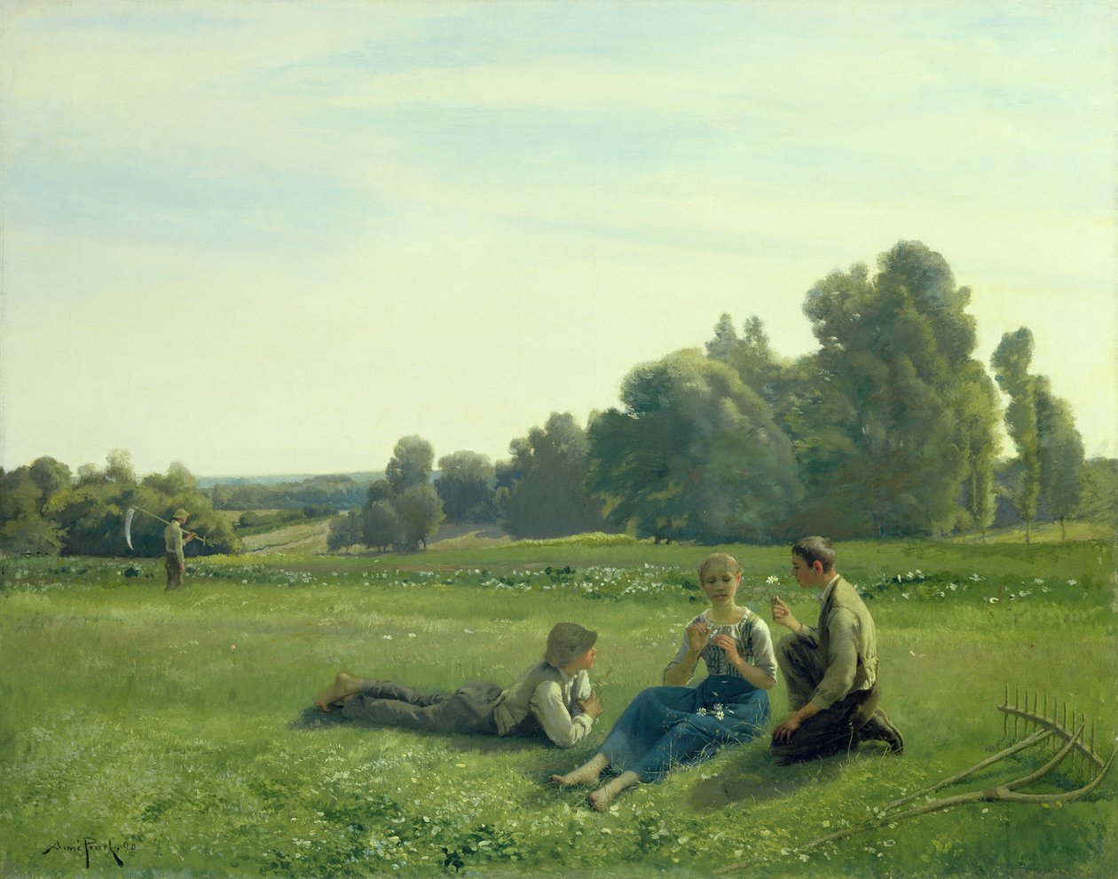 Heuarbeiter bei der Rast, 1890 von Aime Perret