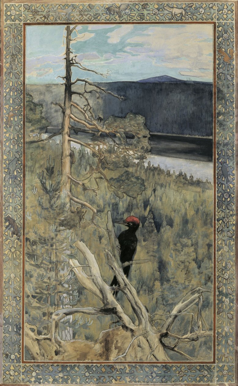 Großer Schwarzspecht von Akseli Gallen Kallela