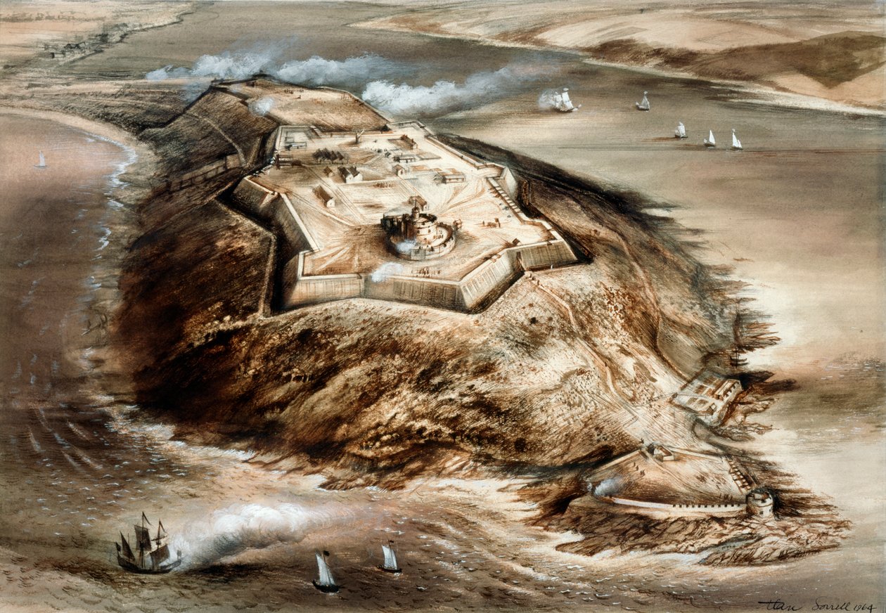 Pendennis Castle, 16. Jahrhundert, ca. 1960er von Alan Ernest Sorrell
